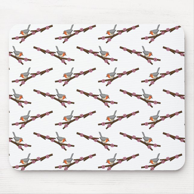 Alfombrilla De Ratón Robin en Sakura (Frente)