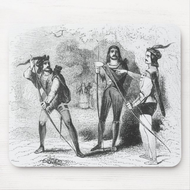 Alfombrilla De Ratón Robin Hood, escarlata y Juan (Frente)