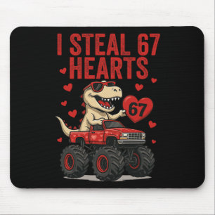 Alfombrilla De Ratón Robo 67 Corazones Camión Dino T-rex Seis Siete Val