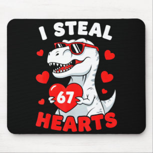Alfombrilla De Ratón Robo 67 Corazones Divertido 67 San Valentín Dinosa
