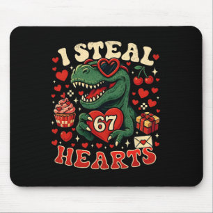 Alfombrilla De Ratón Robo Corazones 67 Funny Valentine T-rex Dinosaur M