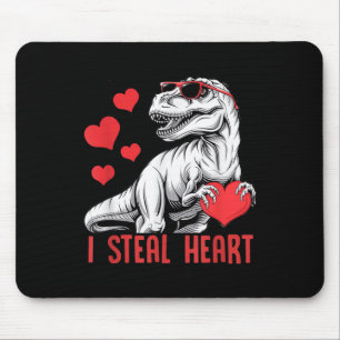 Alfombrilla De Ratón Robo corazones T-rex Dinosaur Valentine Niños