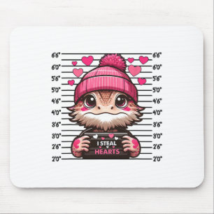 Alfombrilla De Ratón Robo el corazón lindo dragón con barba Mugshot Val
