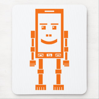 Alfombrilla De Ratón Robo Phone - Naranja en blanco