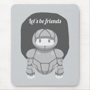 Alfombrilla De Ratón Robot gris sobre gris es amigable