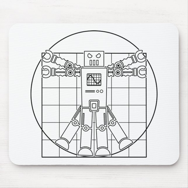 Alfombrilla De Ratón Robot Mousepad de da Vinci Vitruvian (Frente)