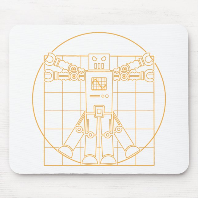 Alfombrilla De Ratón Robot Mousepad de da Vinci Vitruvian (Frente)
