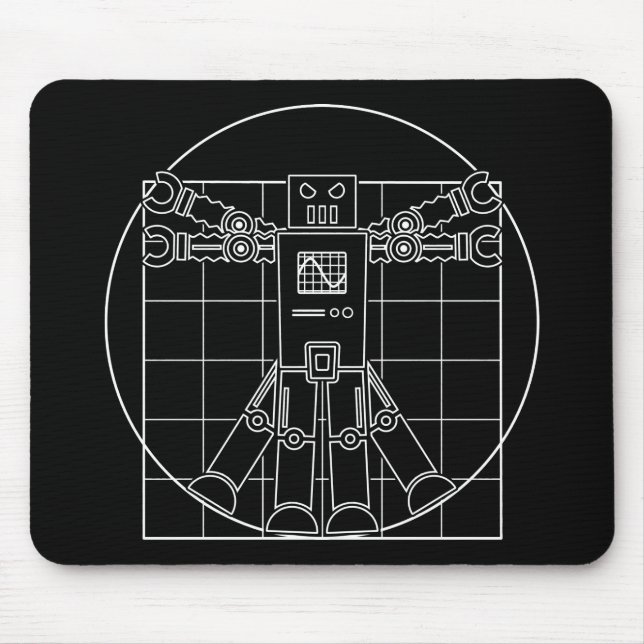 Alfombrilla De Ratón Robot Mousepad de da Vinci Vitruvian (Frente)