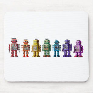 Alfombrilla De Ratón Robots arco iris
