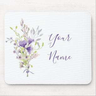 Alfombrilla De Ratón Rocío floral morado personalizado 