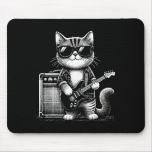 Alfombrilla De Ratón Rock Cat Tocando Guitarra