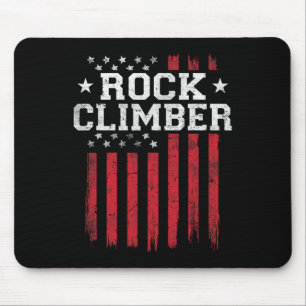 Alfombrilla De Ratón Rock Climber Bandera Estadounidense Patriótico C