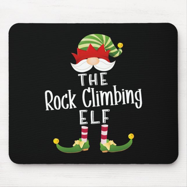 Alfombrilla De Ratón Rock Climbing Elf Group Christmas Funny Pajama Par (Frente)