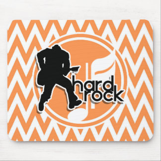 Alfombrilla De Ratón Rock duro; Naranja y cheurón blanco
