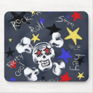 Alfombrilla De Ratón Rock-N-Roll Skull del teclado del ratón de frases 