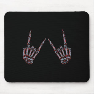 Alfombrilla De Ratón Rock On Rock And Roll Skeleton Hands - Por Concier