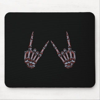 Alfombrilla De Ratón Rock On Rock And Roll Skeleton Hands - Por Concier