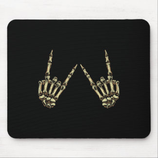 Alfombrilla De Ratón Rock On Rock And Roll Skeleton Hands - Por Concier