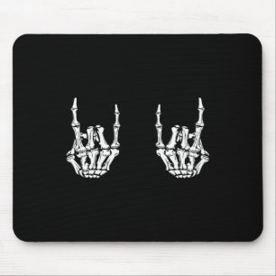 Alfombrilla De Ratón Rock On Rock Star Skeleton Hands Rocker Funny Hall