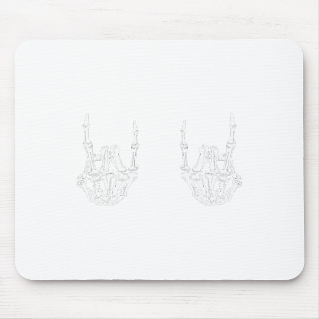 Alfombrilla De Ratón Rock On Rock Star Skeleton manos Rocker Fun Hallow (Frente)