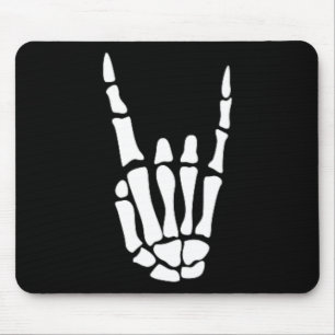 Alfombrilla De Ratón Rock On Skeleton Hand Rótulo - Halloween minimalis