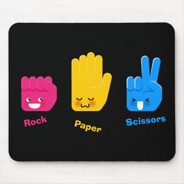Alfombrilla De Ratón Rock, Paper, Scissors Game Mousepad (Frente)
