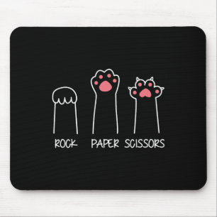Alfombrilla De Ratón Rock Paper Scissors Hand Game Meme Animal Paw Cat