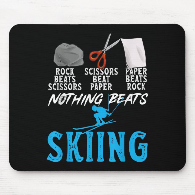 Alfombrilla De Ratón Rock Paper Scissors Nothing Beats Skiing _1  (Frente)