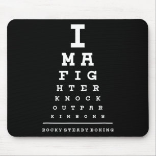 Alfombrilla De Ratón Rock Steady Boxing Parkinson's Eye Chart Shirt