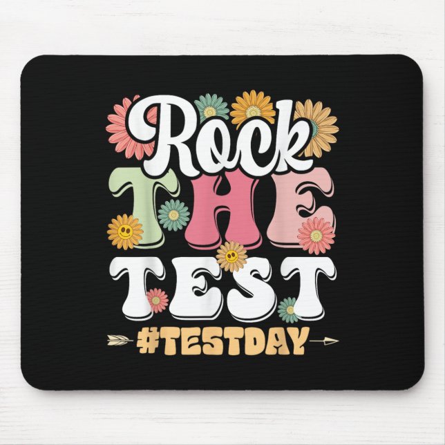 Alfombrilla De Ratón Rock The Test Testing Day Groovy Motivational Teac (Frente)