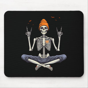 Alfombrilla De Ratón Rocker Skeleton Cap Skater Guay Halloween Punk Roc