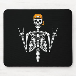 Alfombrilla De Ratón Rocker Skeleton Cap Skater Guay Halloween Punk Roc