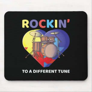 Alfombrilla De Ratón Rockin' A Otro Tune Autism Awareness Drum