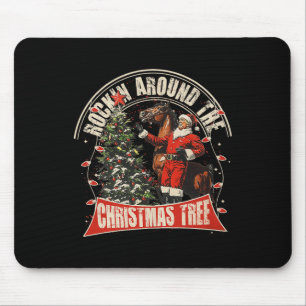 Alfombrilla De Ratón Rockin' alrededor de los Navidades Cowboy Funny Tr