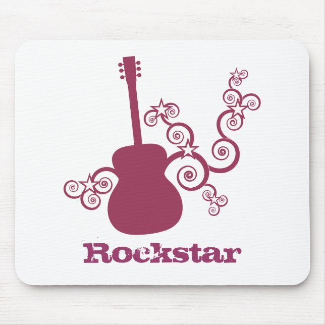 Alfombrilla De Ratón Rockstar Guitar Mousepad, Fuchsia (Frente)