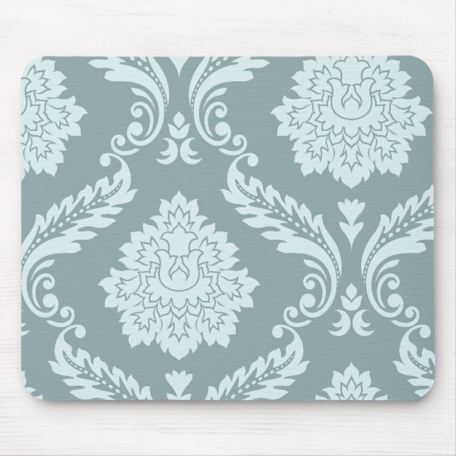 Alfombrilla De Ratón Rococo Damask Art I Duck Egg Blue+Teal (Frente)