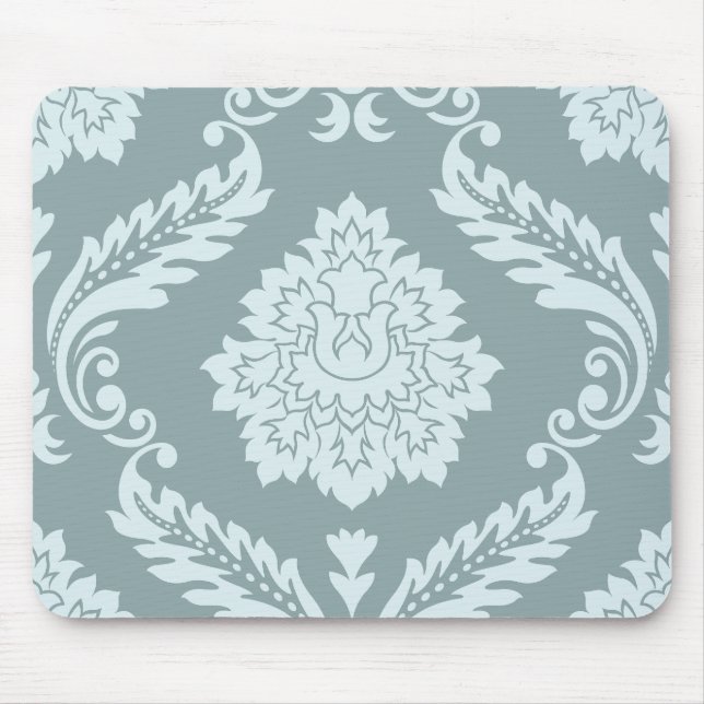 Alfombrilla De Ratón Rococo Damask Lg Pattern Duck Egg Blue+Teal (Frente)