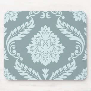 Alfombrilla De Ratón Rococo Damask Patrón Grande Huevo de Pato Azul+Ver