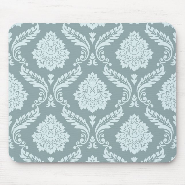 Alfombrilla De Ratón Rococo Damask Pattern Duck Egg Blue+Teal (Frente)