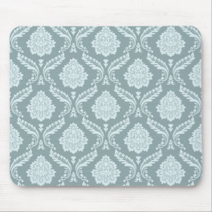 Alfombrilla De Ratón Rococo Damask Rpt Patrón Pato Huevo Azul+Verde Tea
