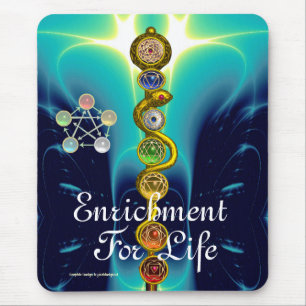 ALFOMBRILLA DE RATÓN ROD DE ASCLEPIUS,7 CHAKRAS,YOGA ,ENERGÍA ESPIRITUA