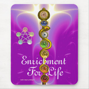 ALFOMBRILLA DE RATÓN ROD DE ASCLEPIUS,7 CHAKRAS,YOGA ,ENERGÍA ESPIRITUA