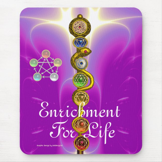 ALFOMBRILLA DE RATÓN ROD DE ASCLEPIUS,7 CHAKRAS,YOGA ,ENERGÍA ESPIRITUA (Frente)