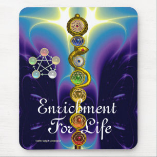 ALFOMBRILLA DE RATÓN ROD DE ASCLEPIUS,7 CHAKRAS,YOGA ,ENERGÍA ESPIRITUA