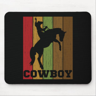 Alfombrilla De Ratón Rodeo Cowboy Caballo Retro Cowboy Occidental Horse