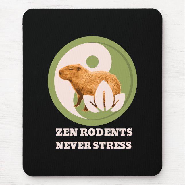 Alfombrilla De Ratón Roedores Zen Nunca Estrés Humor de Capybara (Frente)