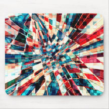 Rojo azul llamativo en baldosas retorcidas y efect