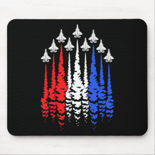Alfombrilla De Ratón Rojo Blanco Azul Patriótico Jets Bandera De EE. UU