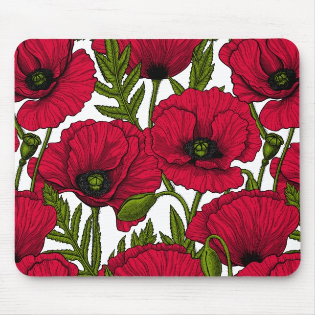 Alfombrilla De Ratón Rojo de adormidera 2 (Frente)