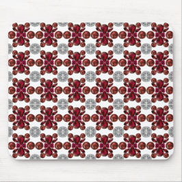 Alfombrilla De Ratón Rojo de arte Gemstone de rubí y diamantes